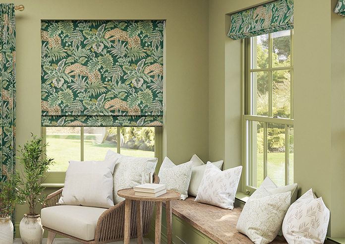 Leopard, Malachite - Motorised Roman Blind - Image 3